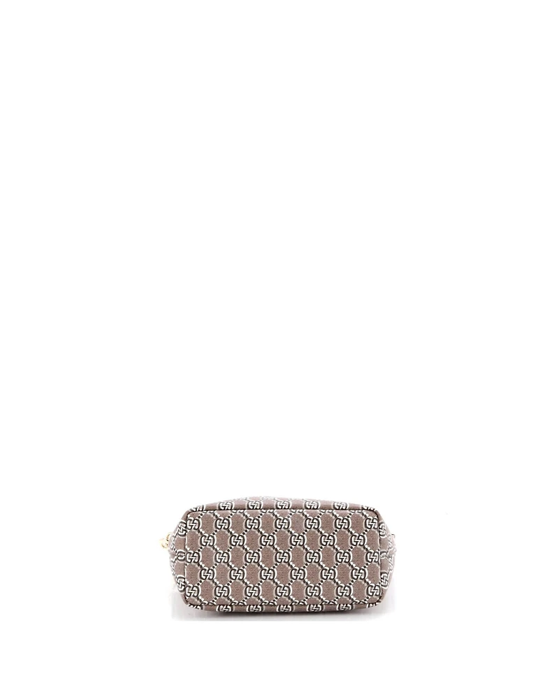 Pre-Owned Gucci Super Mini Ophidia Zip Shoulder Bag Gg Shadow Coated Canvas