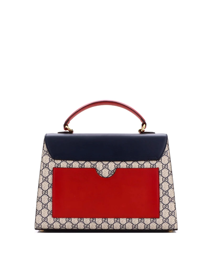 Pre-Owned Gucci Medium Padlock Top Handle Bag Gg Coated Canvas and Leather