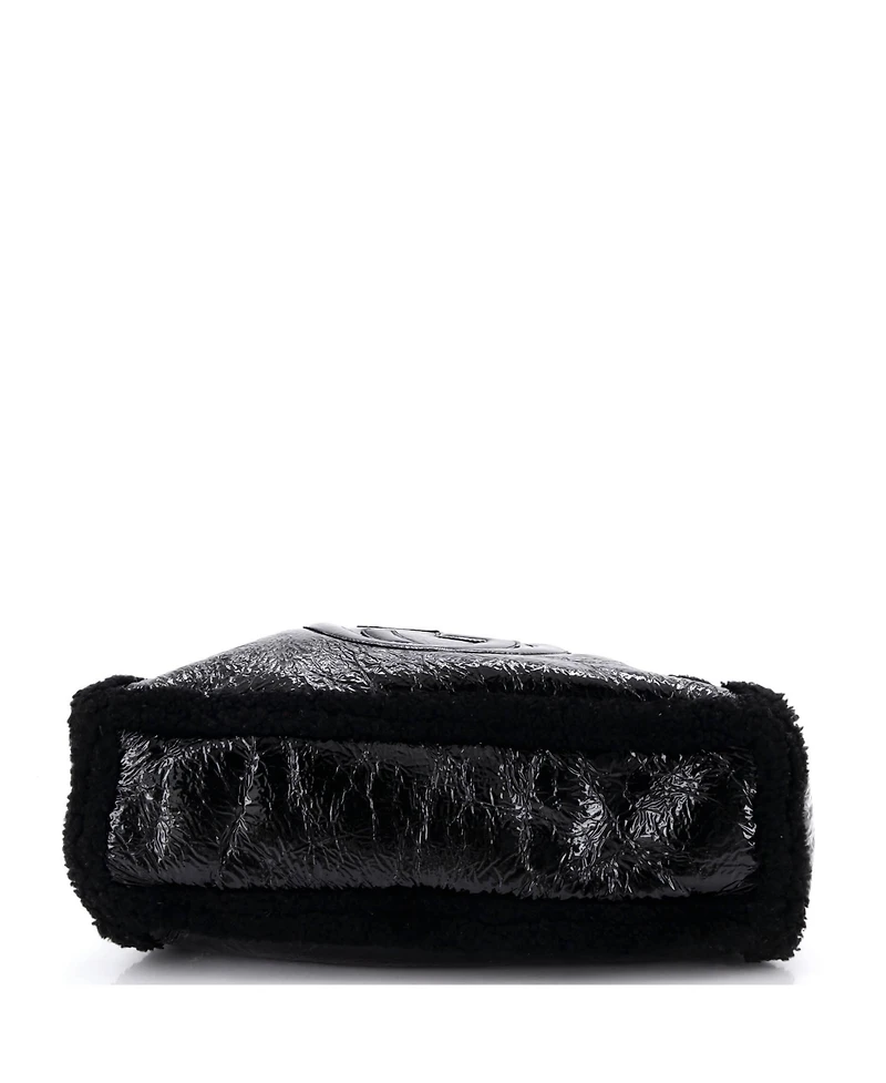 Pre-Owned Gucci Medium Soho Chain Strap Shoulder Bag Patent and Shearling