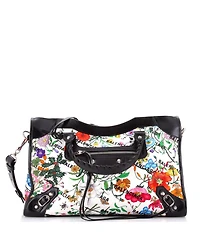 Pre-Owned Gucci Medium x Balenciaga The Hacker Project Neo Classic City Bag Flora Canvas