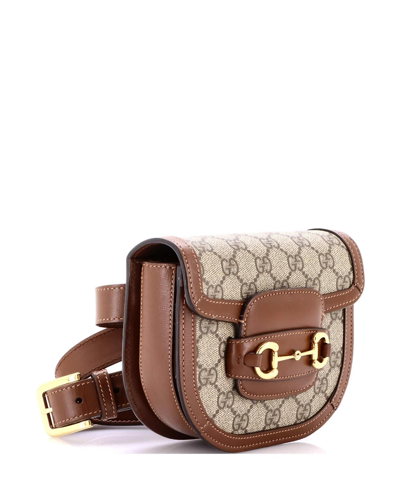 Pre-Owned Gucci Mini Horsebit 1955 Belt Bag Gg Coated Canvas with Leather