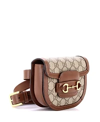 Pre-Owned Gucci Mini Horsebit 1955 Belt Bag Gg Coated Canvas with Leather