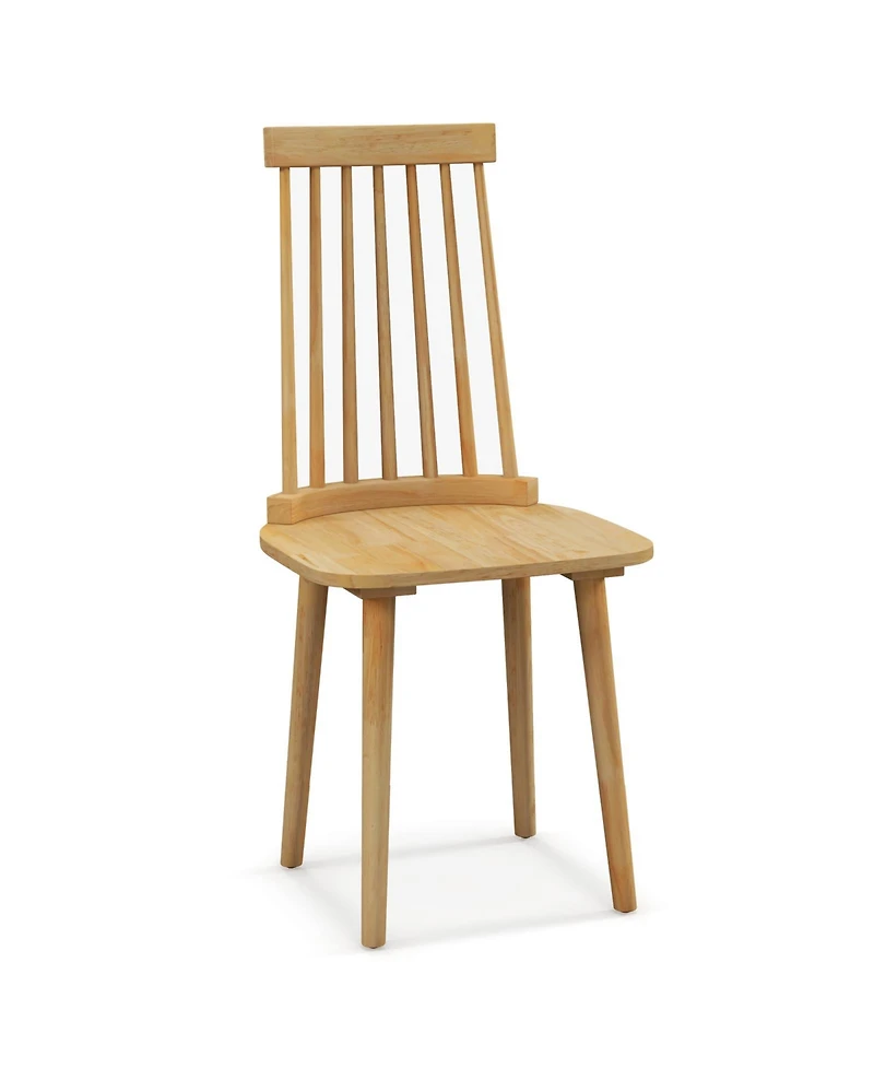 Gymax 4 Pcs Winds or Dining Chairs w/ High Spindle Back Rubber Wood Legs