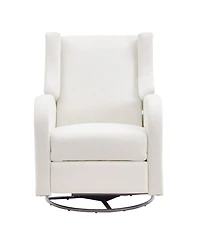 Gouun Electronic Power Swivel Glider Recliner with Usb Port, 250 lbs Capacity, Off Polyester