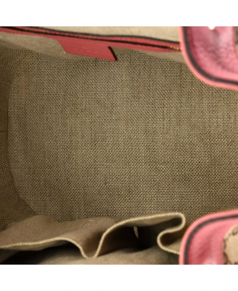 Pre-Owned Gucci Medium Classic Bucket Bag Gg Canvas with Leather