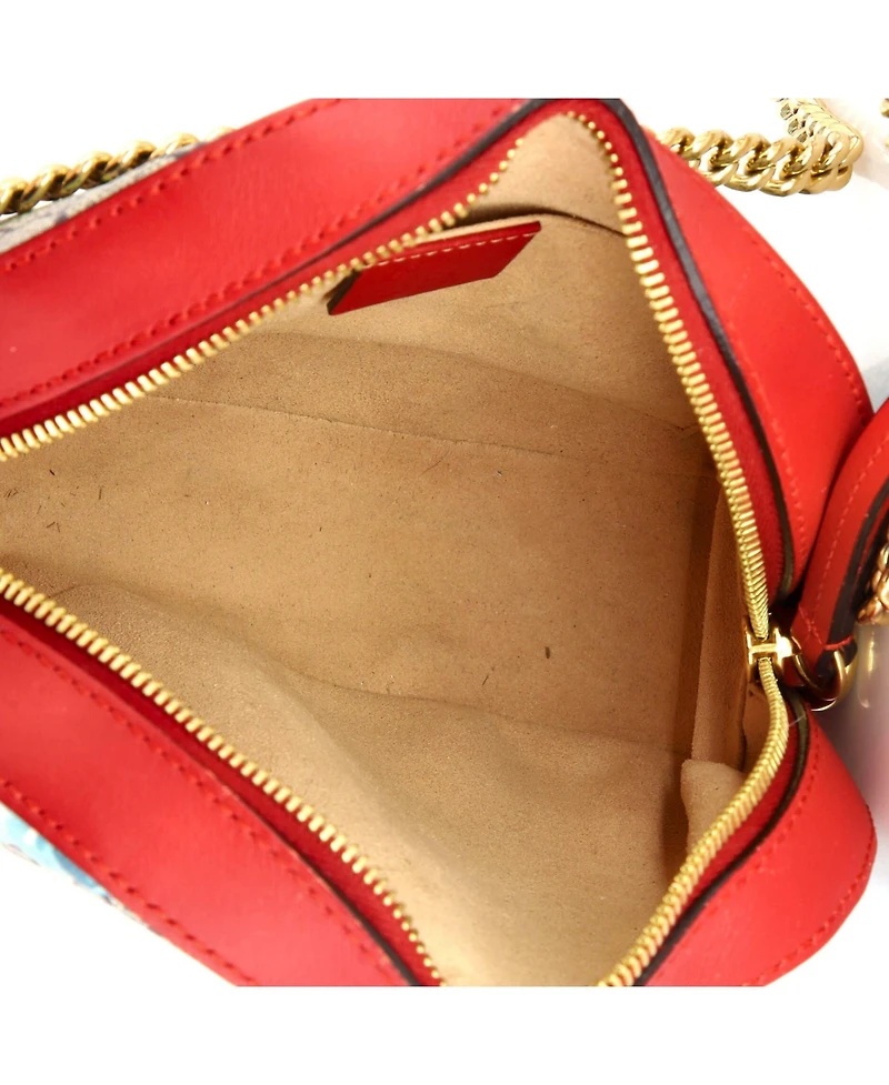 Pre-Owned Gucci Mini Chain Crossbody Bag Blooms Print Gg Coated Canvas