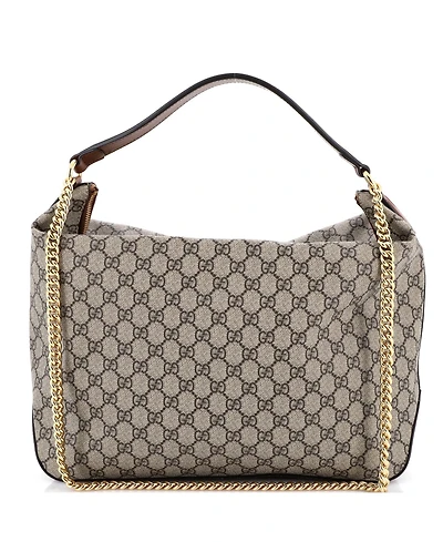 Pre-Owned Gucci Large Chain Hobo Gg Coated Canvas