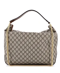 Pre-Owned Gucci Large Chain Hobo Gg Coated Canvas