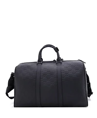 Pre-Owned Gucci Medium Convertible Duffle Bag Gg Rubber Effect Leather