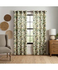 Ellis Curtain 100% Polyester Brissac Colrful Jacobean Pattern Grommet Curtain Panel Lined 50"