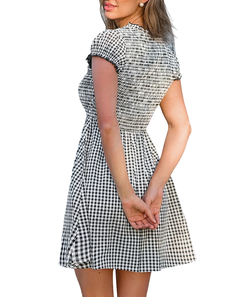 Cupshe Women's Beloved Gingham Mini Beach Dress