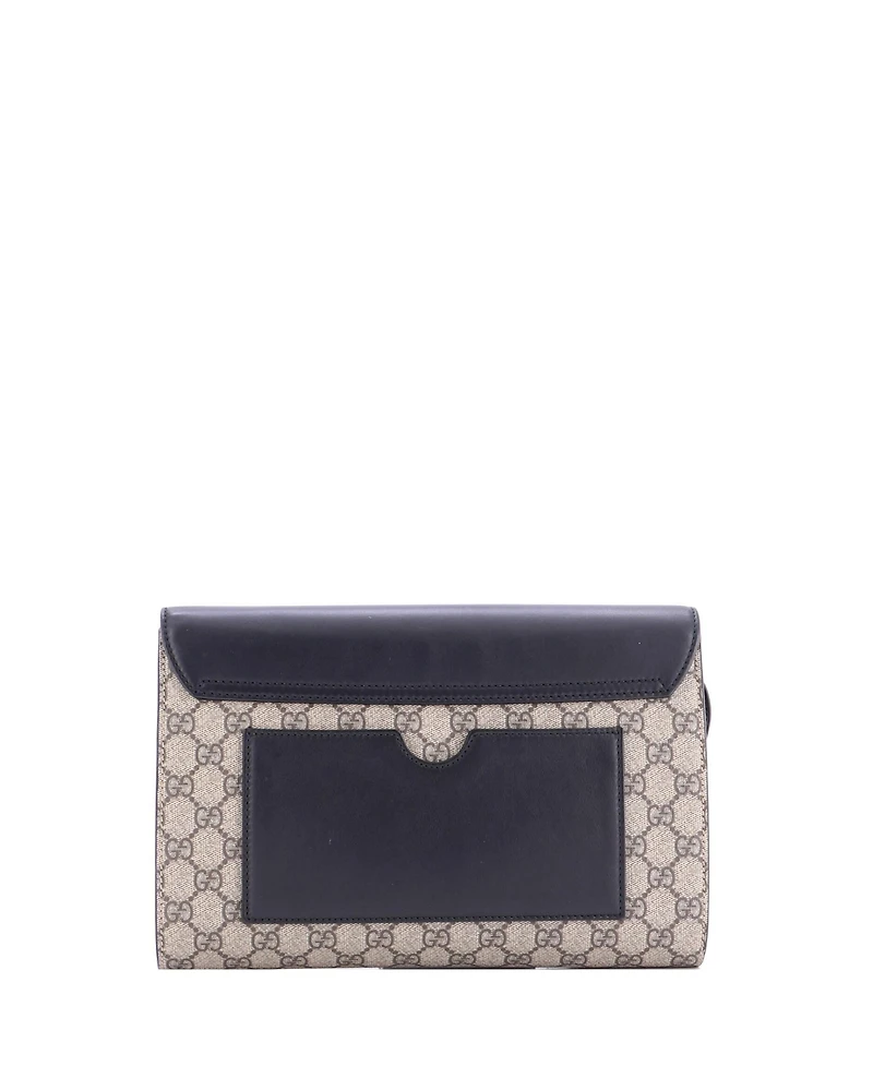 Pre-Owned Gucci Large Padlock Clutch Gg Canvas and Leather