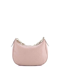 Pre-Owned Gucci Large Emblem Half Moon Shoulder Bag Gg Embossed Leather