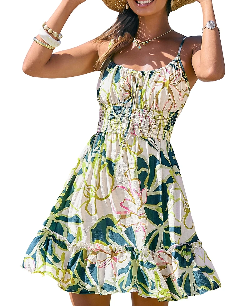 Cupshe Women's Love Ya Tropical Mini Beach Dress