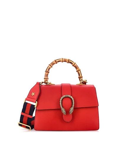 Pre-Owned Gucci Medium Dionysus Bamboo Top Handle Bag Leather