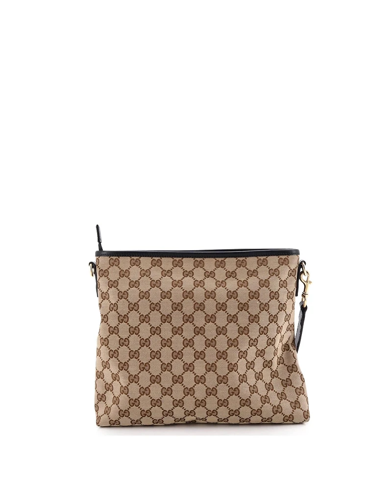 Pre-Owned Gucci Small Front Pocket Web Messenger Gg Canvas