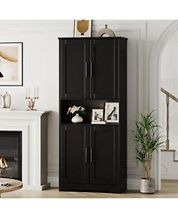 gaomon Tall Kitchen Pantry Cabinet, Storage Cabinet with Doors and Adjustable Shelves, Freestanding Cupboard for Living Room, Dining Room