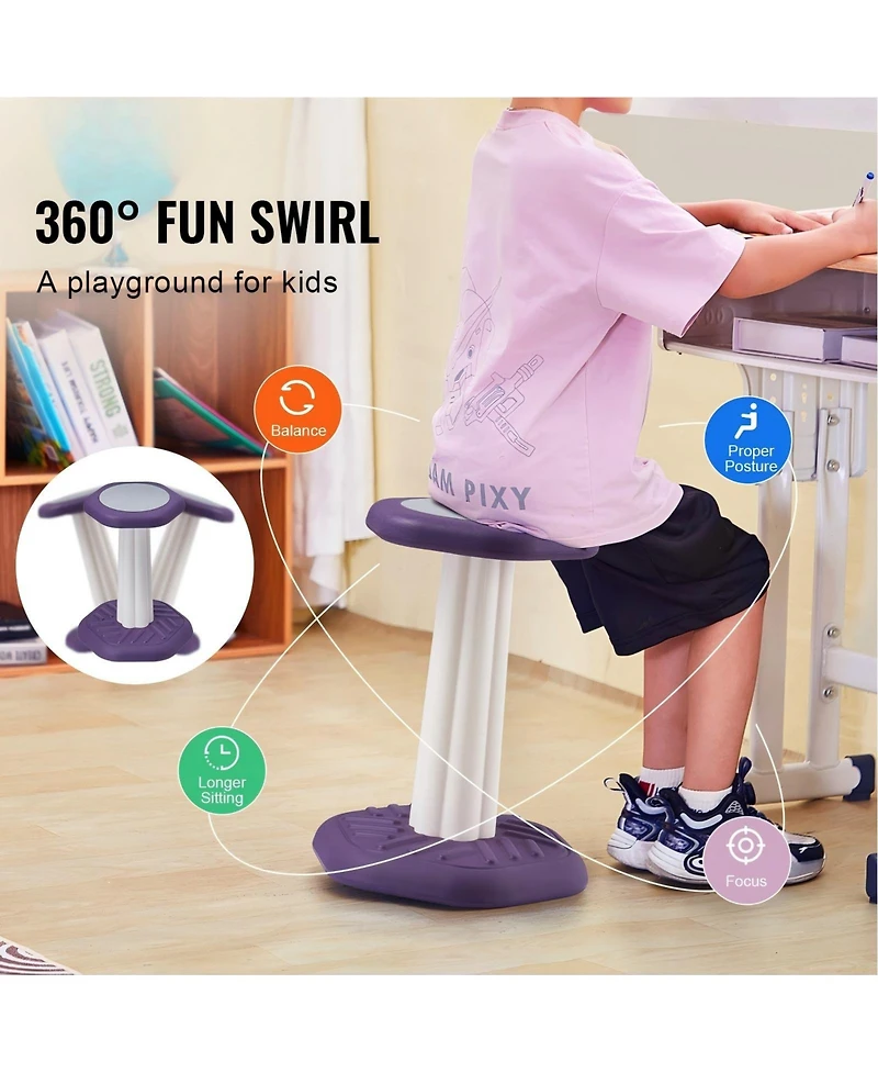 Gouun Kids Wobble Chair with Cushion Active Flexible Seating Stool for Ages 7 to 14