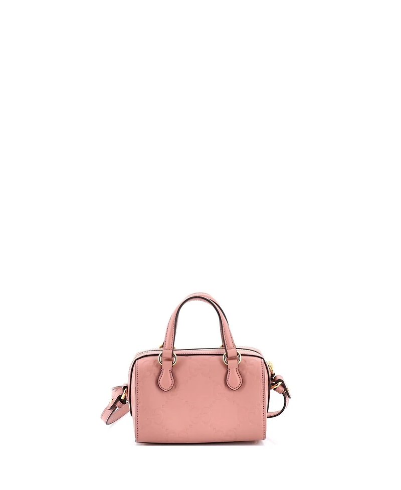 Pre-Owned Gucci Super Mini Convertible Boston Bag Jumbo Gg Embossed Leather