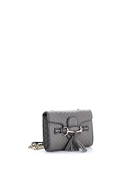 Pre-Owned Gucci Mini Emily Chain Flap Bag Microguccissima Leather
