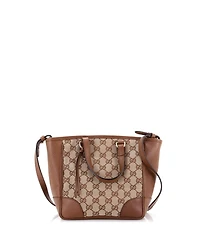 Pre-Owned Gucci Small Bree Convertible Tote Gg Canvas with Leather