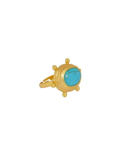 Ottoman Hands Zand Turquoise Cocktail Ring