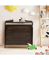 Sugift Baby Changing Table Infant Diaper with 3 Drawers and Safety Belt.