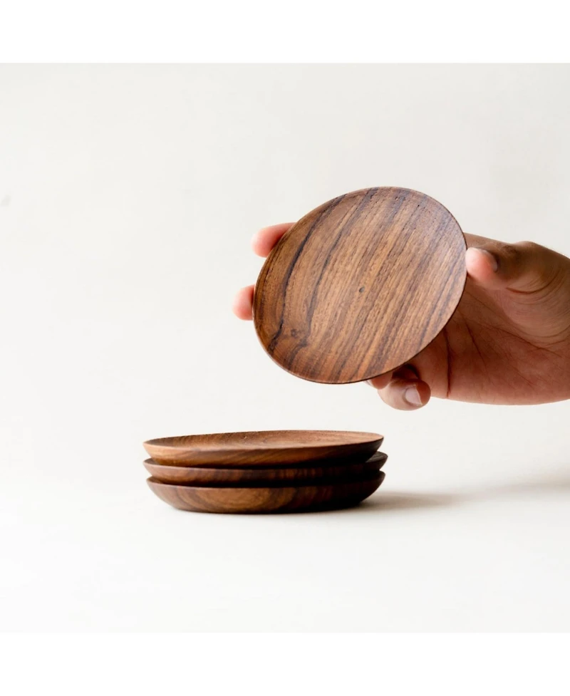 Fleck Fleck, Teak Coasters - set of 4