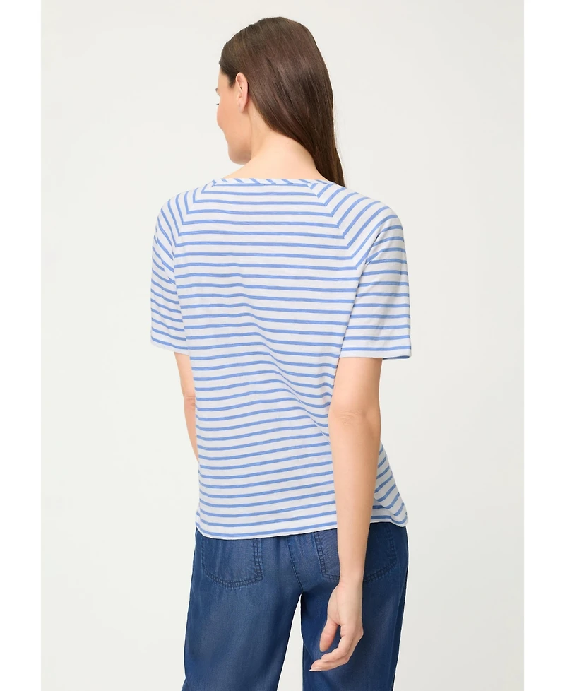 Olsen Women's Sequin Floral Stripe T-Shirt