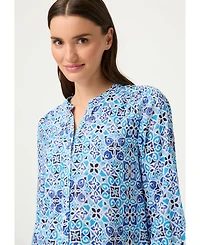 Olsen Women's Panneaux Tile Print Tunic Shirt