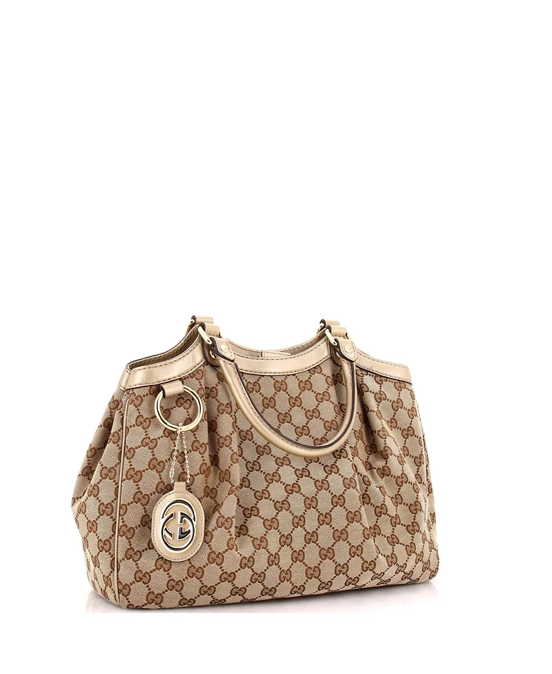 Pre-Owned Gucci Medium Sukey Tote Gg Canvas with Leather