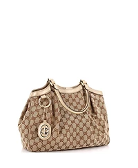 Pre-Owned Gucci Medium Sukey Tote Gg Canvas with Leather