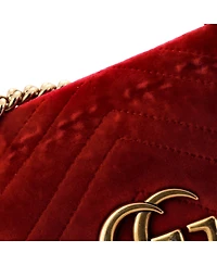 Pre-Owned Gucci Small Gg Marmont Flap Bag Matelasse Velvet