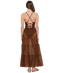 Steve Madden Women's Mesh Tiered Maxi Swim Cover-Up Skirt