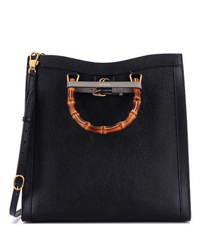 Pre-Owned Gucci Large Diana Nm Bamboo Handle Tote Leather