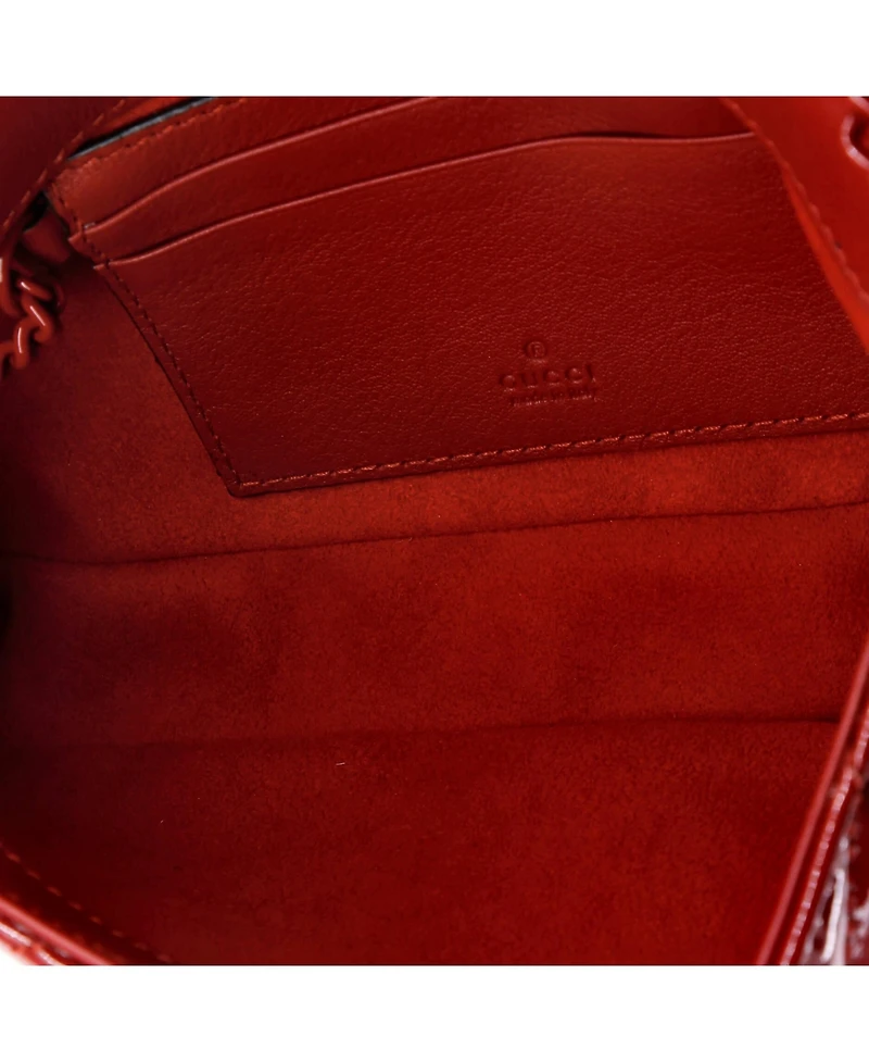 Pre-Owned Gucci Mini Gg Marmont Flap Bag Matelasse Patent