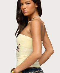 Edikted Women's Braelyn Sequin Floral Tube Top