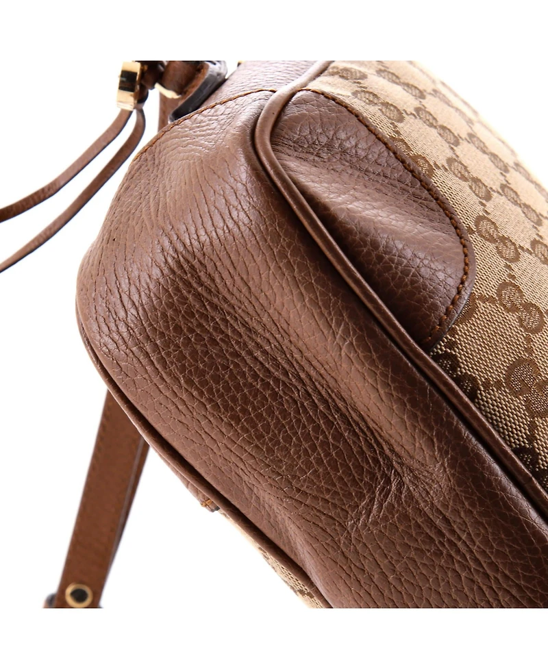 Pre-Owned Gucci Mini Bree Disco Crossbody Bag Gg Canvas with Leather