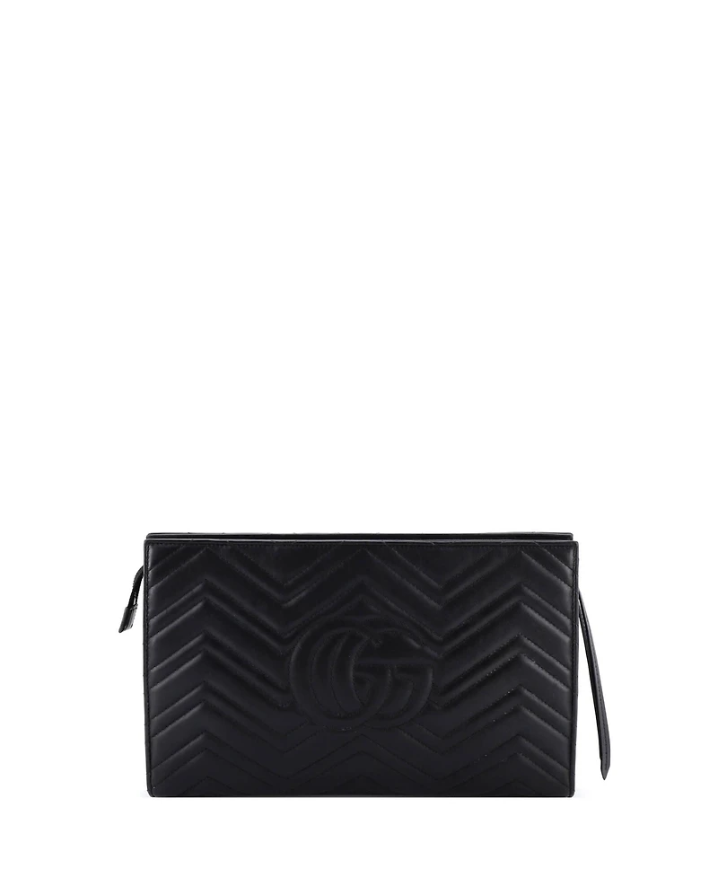 Pre-Owned Gucci Gg Marmont Clutch Matelasse Leather