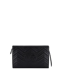 Pre-Owned Gucci Gg Marmont Clutch Matelasse Leather