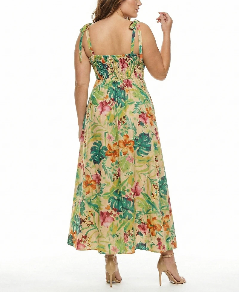 Taylor Plus Sleeveless Square Neck Midi Dress