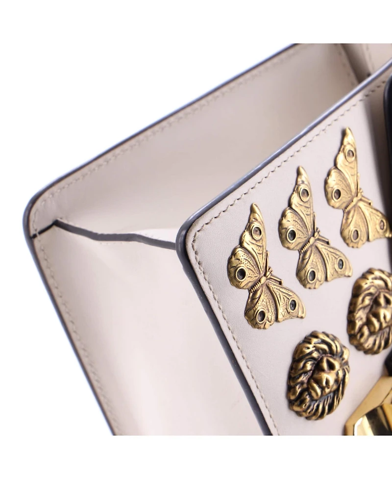 Pre-Owned Gucci Mini Sylvie Top Handle Bag Embellished Leather