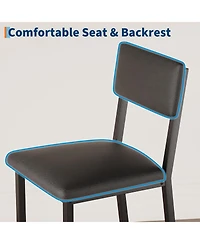 gaomon Dining Table Set for 4 W/Footrest and Backrest, Counter Height Table with 4 Upholstered Bar Stools, Kitchen Table Set with Corner Protector