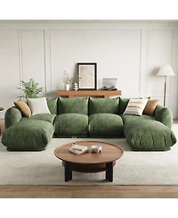 gaomon 126" U-Shaped Modular Sectional Sofa, Chenille Cloud Couch with Deep Seat