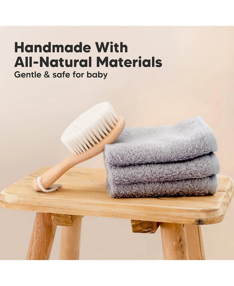 KeaBabies Baby Hair Brush Petite, Oval Cradle Cap Brush, Soft Baby Brush for Infant, Newborn Hairbrush for Girls, Boys, Baby Scalp Brush