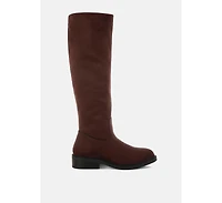 London Rag Chiru Round Toe Microfiber Calf Boots Women