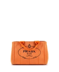 Pre-Owned Prada Mini Canapa Convertible Tote Canvas