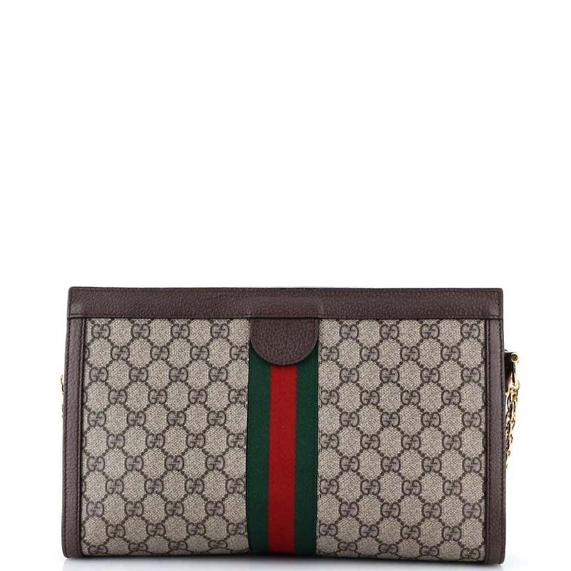 Pre-Owned Gucci Medium Ophidia Chain Shoulder Bag Gg Coated Canvas
