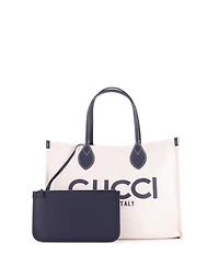 Pre-Owned Gucci Medium Logo Shopper Tote Printed Canvas