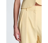 Kenneth Cole Women's Fly-Front Double Pleated Pants